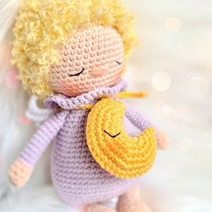  Álomőrző angyalka, horgolt őrangyal baba, amigurumi baba, angyal, alvóbaba - játék & sport - baba & babaház - baba - Meska.hu