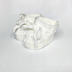 Horgolt kiscipő, babacipő keresztelőre, Baba - mama, Babaruházat, Babacipő, Horgolás, MESKA