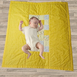 Sárga patchwork babatakaró � puha játszópléd babáknak, babaváró ajándék - Meska.hu