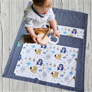 Állatmintás patchwork-betétes babatakaró � puha játszópléd babáknak, babaváró ajándék, Baba - mama, Baba ágynemű, Babatakaró, gyerek pléd, , MESKA