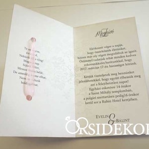 Indamintás esküvői meghívó masnival átkötve - esküvő - meghívó & kártya - meghívó - Meska.hu