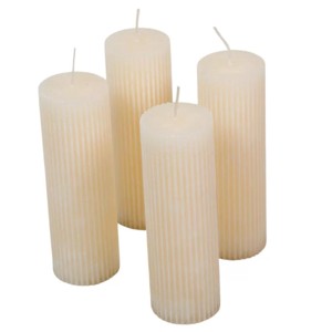 Kontúrozott bordás henger gyertya 50x150mm - ivory, Kellékek & szerszámok, Dekorációs kellékek, Dekorációs gyertya, , MESKA