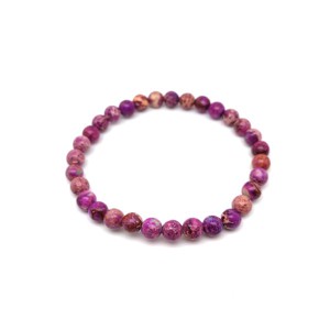 Regalit szinezett lila golyó karkötő 6mm, Ékszer, Karkötő, Ásványkarkötő, , MESKA