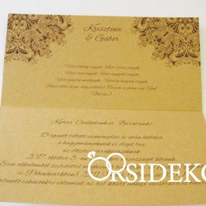 Kinyitható esküvői meghívó gyönyörű csipkével díszítve - Meska.hu