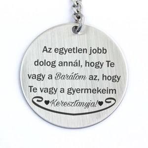 Te vagy a Barátom és Keresztanya acél medálos kulcstartó, Táska & Tok, Kulcstartó & Táskadísz, Kulcstartó, , MESKA