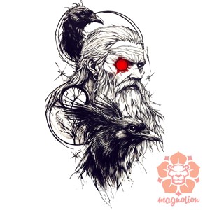 Odin tetoválás v2 férfi póló - ruha & divat - férfi ruha - póló - Meska.hu