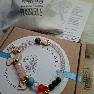 Jézus élete - keresztény történet karkötő-rózsaszín-097, Ékszer, Karkötő, Bogyós karkötő, , MESKA