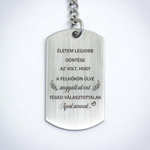 Téged választottalak Apukámnak acél medálos kulcstartó - Meska.hu