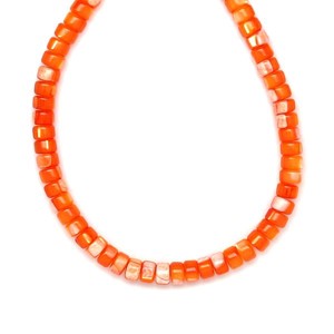 Kagyló szinezett sötét narancs korong 4-5x3,5mm  ékszerkészítő alapanyag (füzér), Kellékek & szerszámok, Ásvány alapanyag, Ásványfüzér, , MESKA