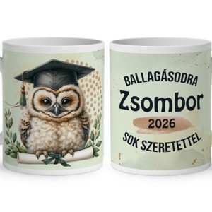 Névvel kérhető Bölcs Bagoly - 2026 évi Ballagásra mintás bögre, Otthon & Életmód, Konyhafelszerelés, tálalás, Tálalás, Bögre & Csésze, , MESKA
