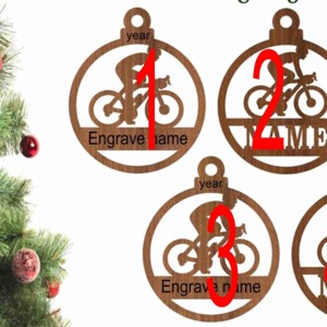Fa karácsonyfadísz  kerékpáros (cyclist) motívummal - Meska.hu