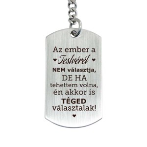 Az ember a testvérét nem választja acél medálos kulcstartó - táska & tok - kulcstartó & táskadísz - kulcstartó - Meska.hu