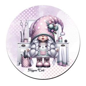 Fodrász manólány az asztalnál mintás bögre alátét, , , MESKA