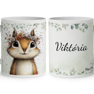 Névvel kérhető - Az erdő kis akrobatája, a mókus mintás bögre, Otthon & Életmód, Konyhafelszerelés, tálalás, Tálalás, Bögre & Csésze, , MESKA