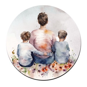 Anya és a két fiú mintás bögre alátét, , , MESKA