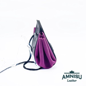 Fekete - pink sárkányszemes bőr 2in1 szütyő és kockatálca - Loren - játék & sport - szerepjáték - Meska.hu