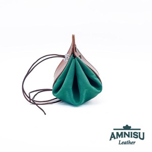 Konyakbarna - zöld bőr 2in1 szütyő és kockatálca M9021-7001 - játék & sport - szerepjáték - Meska.hu