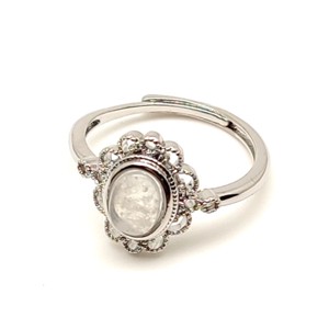 Nyugtató holdkő ásvány gyűrű állítható 8x6mm, Ékszer, Gyűrű, , MESKA