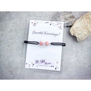 Szeretlek Keresztanya rodokrozit angyal karkötő, Ékszer, Karkötő, Gyöngyös karkötő, , MESKA