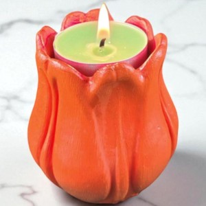 Tulipán mécsestartó - narancssárga, Otthon & Életmód, Gyertya, illat, aroma, Mécses és mécsestartó, , MESKA