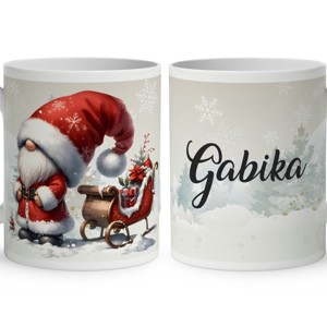 Névvel kérhető - Karácsonyi manó és a szánkó mintás bögre, Otthon & Életmód, Konyhafelszerelés, tálalás, Tálalás, Bögre & Csésze, , MESKA