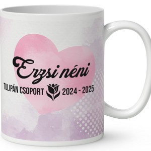 Neves ajándék óvónéniknek - Tulipános manólány és a pillangó mintás bögre - otthon & életmód - konyhafelszerelés, tálalás - tálalás - bögre & csésze - Meska.hu