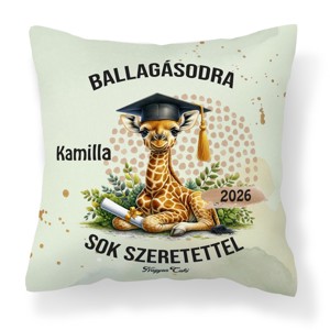 Névvel kérhető Zsiráf mintás párna - 2026 évi Ballagásra - Meska.hu