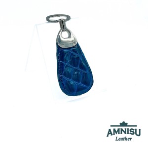 Sötétkék lakk krokkómintás csepp alakú swarovski köves kulcstartó H6024 - táska & tok - kulcstartó & táskadísz - kulcstartó - Meska.hu