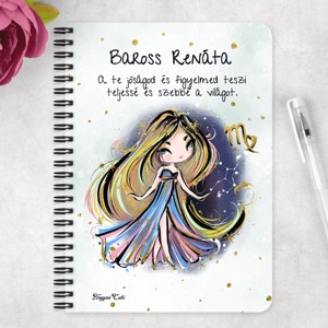 Személyre szabható - Szőke hajú Csini Szűz lány mintás A5-ös füzet - otthon & életmód - papír, írószer - jegyzetfüzet & napló - Meska.hu