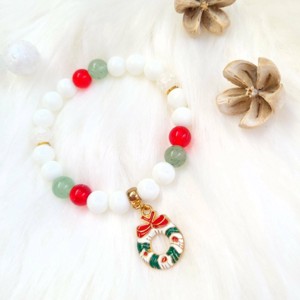 Karácsonyi koszorú ásványkarkötő (fehér), Ékszer, Karkötő, Gyöngyös karkötő, , MESKA