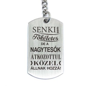 Senki sem tökéletes de a nagytesók acél medálos kulcstartó, Táska & Tok, Kulcstartó & Táskadísz, Kulcstartó, , MESKA