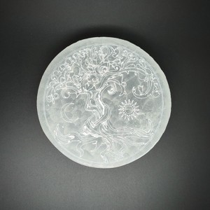 Szelenit korong életfa nap hold 14cm - Meska.hu