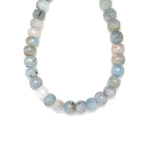 Akvamarin fazettált lencse 10mm ékszerkészítő alapanyag (füzér), Kellékek & szerszámok, Ásvány alapanyag, Ásványfüzér, , MESKA