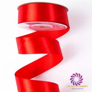 Szatén szalag 25mmx22,86m - piros, Kellékek & szerszámok, Rövidáru, Szatén szalag, Szalag, pánt, , MESKA