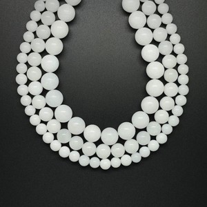 Jáde fehér tejszín hőkezelt golyó 6mm ékszerkészítő alapanyag (füzér), Kellékek & szerszámok, Ásvány alapanyag, Ásványfüzér, , MESKA