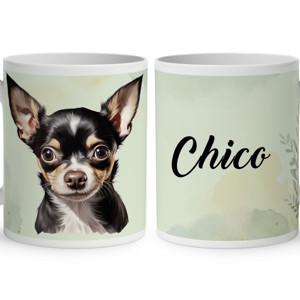 Névvel kérhető - Fekete Csivava portré mintás bögre, Otthon & Életmód, Konyhafelszerelés, tálalás, Tálalás, Bögre & Csésze, , MESKA