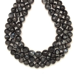 Larvikit fazettált golyó 10mm  ékszerkészítő alapanyag (füzér), Kellékek & szerszámok, Ásvány alapanyag, Ásványfüzér, , MESKA