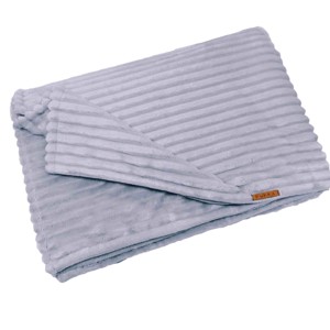 Bordázott Meleg Fleece Takaró világosszürke - otthon & életmód - lakástextil - felnőtt takaró, pléd - Meska.hu