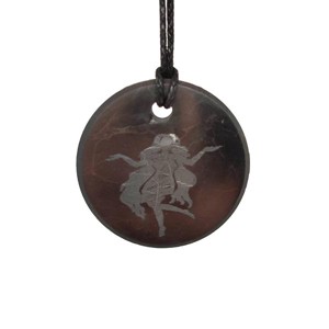 Shungit medál gravírozott szűz 30mm, Ékszer, Nyaklánc, Medál, , MESKA