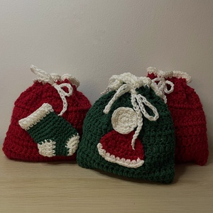 Horgolt Mikulás zsák - karácsony - mikulás - mikulás zsák - Meska.hu