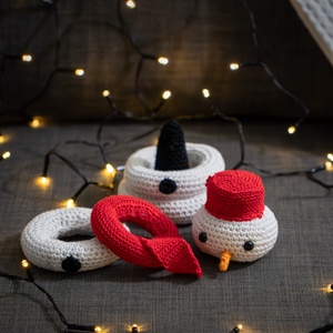 Horgolt hóember torony - játék & sport - építőjáték - Meska.hu