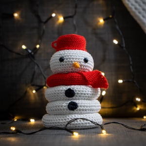 Horgolt hóember torony - Meska.hu