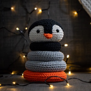 Horgolt pingvin torony - Meska.hu