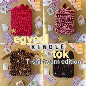 egyedi kindle tok - t-shirt fonalból - Meska.hu