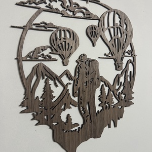 �Túrázó hőlégballonok fali dísz fából, Otthon & Életmód, Dekoráció, Fali és függő dekoráció, Falra akasztható dekor, Famegmunkálás, Gravírozás, pirográfia, MESKA