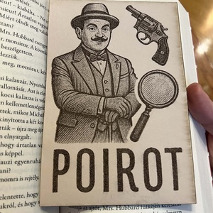 Bőr Poirot könyvjelző - könyv & zene - könyvjelző - Meska.hu