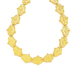 Hematit Fatima keze arany 11x13 mm, 38 cm � ásványfüzér, ékszer alapanyag - Meska.hu