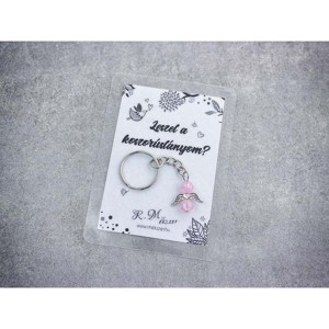 Leszel a koszorúslányom rózsaszín angyal medálos kulcstartó, Esküvő, Meghívó & Kártya, Tanú felkérő, , MESKA