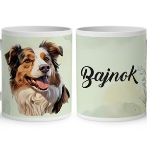 Névvel kérhető - Ausztrál juhászkutya portré mintás bögre, Otthon & Életmód, Konyhafelszerelés, tálalás, Tálalás, Bögre & Csésze, , MESKA