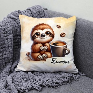 Névvel kérhető - Kávés lajhár - csak feketén mintás párna - otthon & életmód - lakástextil - párna & párnahuzat - díszpárna (belsővel együtt) - Meska.hu